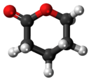 Ball-and-stick model of the δ-valerolactone molecule