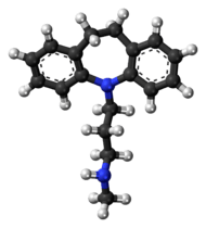 Ball-and-stick model of the desipramine molecule