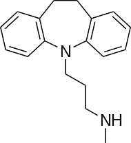 Skeletal formula of desipramine