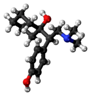 Ball-and-stick model of desvenlafaxine