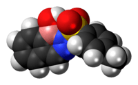 Space-filling model of the diazaborine molecule