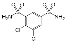 Skeletal formula of diclofenamide