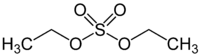 Molecular structure of diethyl sulfate.