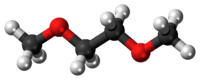 Ball-and-stick model of the dimethoxyethane molecule