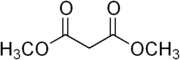 Skeletal formula of dimethyl malonate