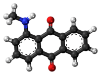 Ball-and-stick model of the disperse Red 9 molecule