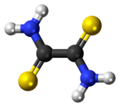 Ball-and-stick model of the dithiooxamide molecule