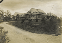 A large brick building