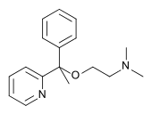 Skeletal formula of the doxylamine molecule