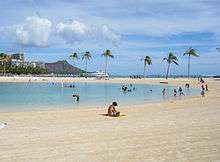 sandy beach and shallw lagoon