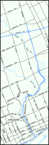 map of roadways in Toronto in 1955 including new Don Valley Parkway project