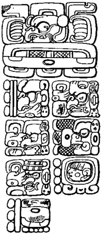 an inscription in Mayan characters