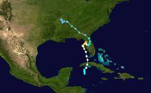 Rainfall map of Hurricane Easy