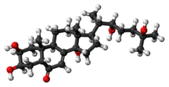 Ball-and-stick model of the ecdysone molecule