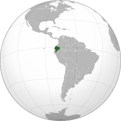 Map showing Ecuador