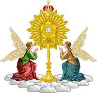 Mariavite emblem composed of two angels and a monstrance