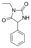 Skeletal formula of ethotoin