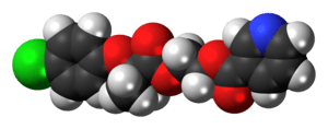 Space-filling model of the etofibrate molecule