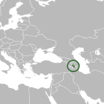 Map showing Nagorno-Karabakh in Azerbaijan