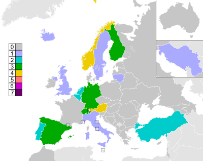 Colour-coded map