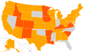 Map of places where McMullin is on the ballot