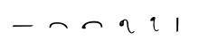 Script progression from left to right: simple horizontal stroke, an upward-curved horizontal arc, another arc with a thick dot on left vertex, a sinewave-shaped upward then downward arc with dot on left, then a nearly-vertical version like a musical eighth-note with dot on top vertex, and finally a simple vertical stroke