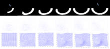 Figure showing dense image mtaching LDDMM for transporting a curved motion.