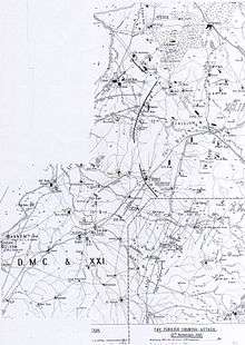 Detail of Falls Map 9 shows the British Empire attacks from 12 to 14 November in particular the 13 November's attack by the infantry