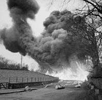 A hedge hopper demonstration staged by the Petroleum Warfare Department at Mid Calder in Scotland, 28 November 1940