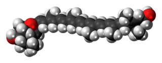 Space-filling model of the flavoxanthin molecule