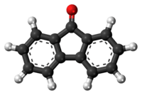 Ball-and-stick model of the fluorenone molecule