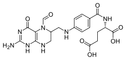 Skeletal formula of folinic acid