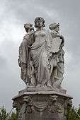 Sculpture at the top of the Fontaine de la Rotonde in Aix-en-Provence