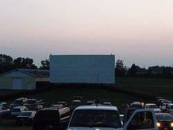 View of screen from back row