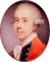 A head-only portrait of Thomas Gage. His red military uniform is just visible.