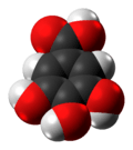 Space-filling model of gallic acid