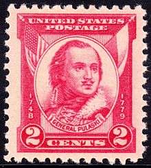 Image of Pulaski U.S. commemorative postage stamp