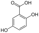 Skeletal formula of gentisic acid