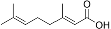 Skeletal formula of geranic acid