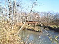 The covered bridge at Glimmerglass State Park.