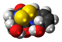 Space-filling model of the gliotoxin molecule