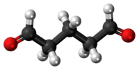 Ball-and-stick model of the glutaraldehyde molecule