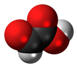 Space-filling model of glyoxylic acid