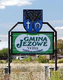  "Welcome to Gmina Jeżowe" in Groble