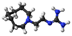 Ball-and-stick model of the guanethidine molecule