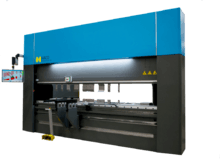 A hydraulic press brake by HACO (Pressmaster).