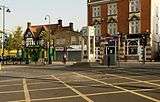 Hanwell Broadway on the junction of Uxbridge Road, with Cherington Road and Boston Road.