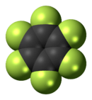 Space-filling model of hexafluorobenzene