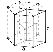 Hexagonal close packed crystal structure for zinc