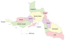 Location of Hormozgan within Iran